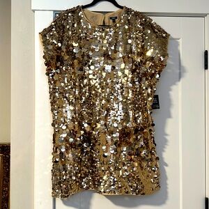 Express Gold SequinShift Dress XL